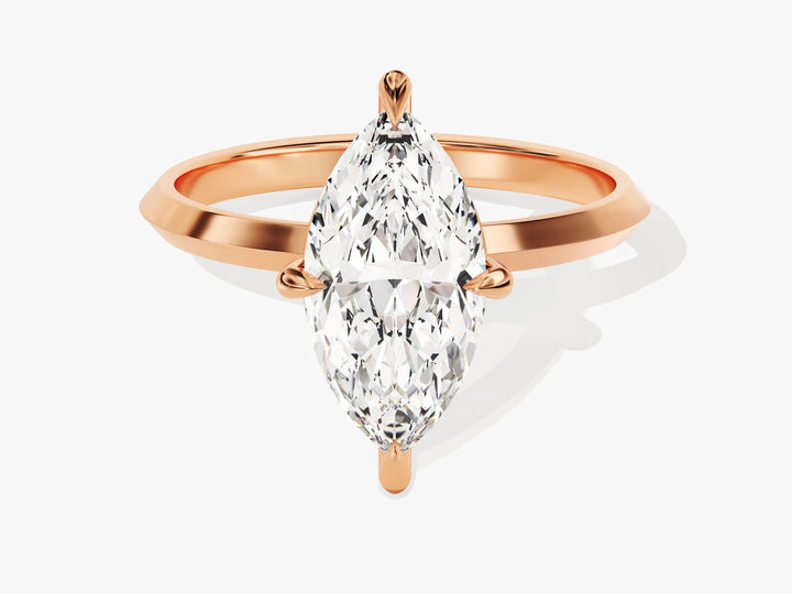 2.0CT Marquise Diamond Kinfe Edge Solitaire Moissanite Engagement Ring