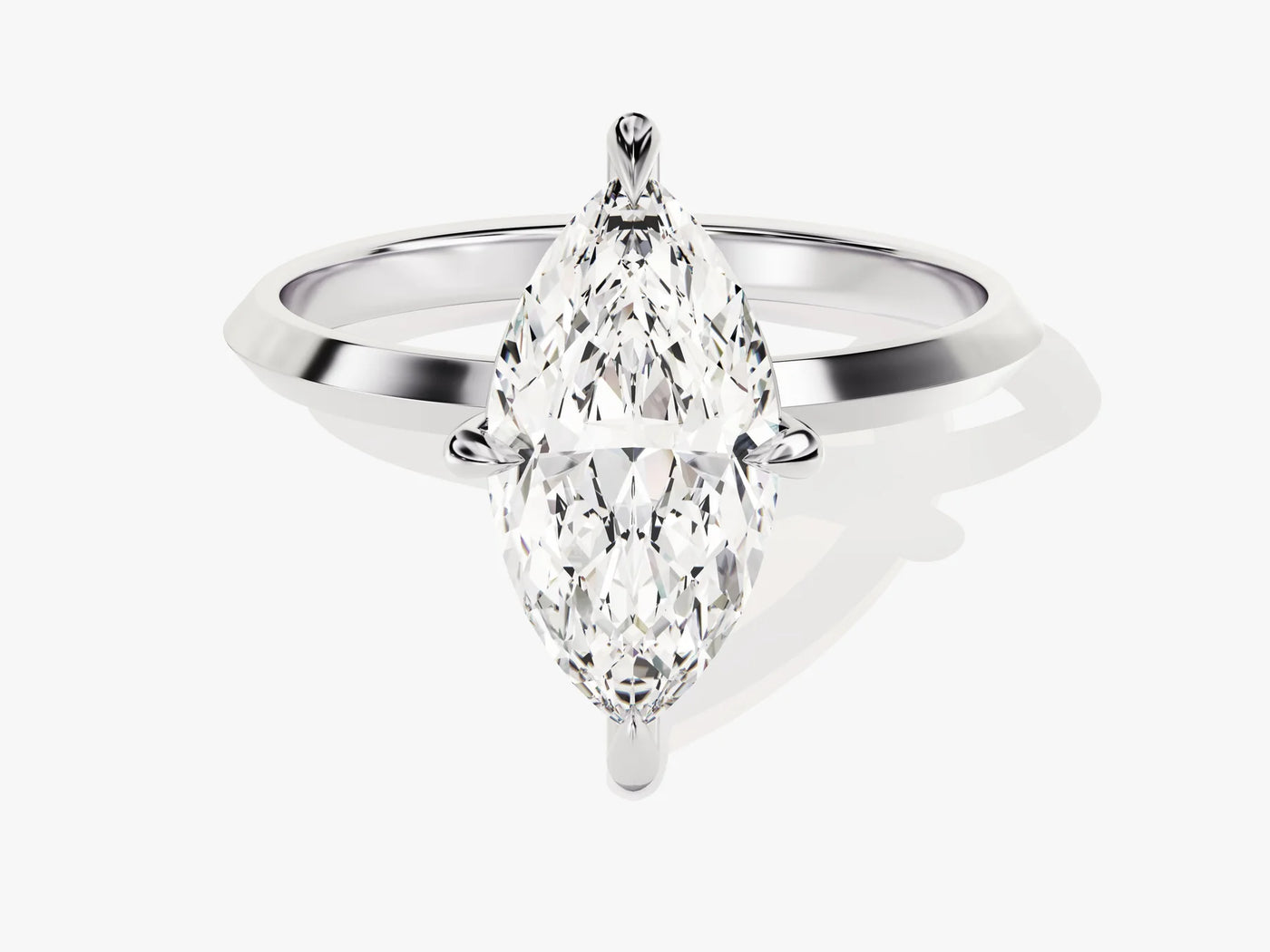 2.0CT Marquise Diamond Kinfe Edge Solitaire Moissanite Engagement Ring