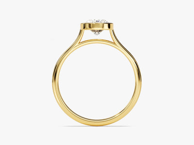 1.50CT Oval Diamond Bezel Setting Solitaire Moissanite Engagement Ring