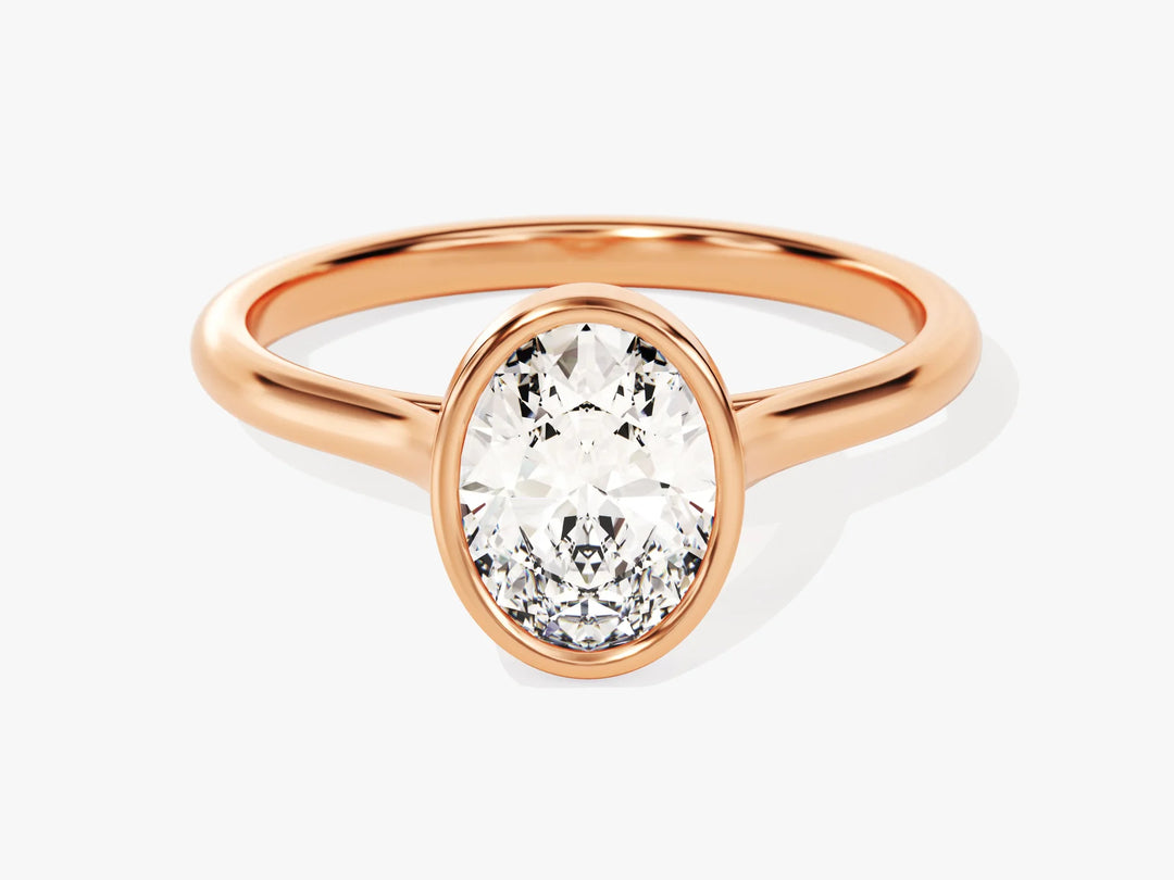 1.50CT Oval Diamond Bezel Setting Solitaire Moissanite Engagement Ring