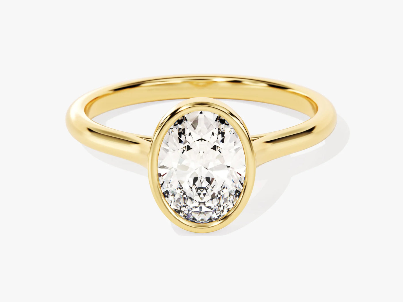 1.50CT Oval Diamond Bezel Setting Solitaire Moissanite Engagement Ring