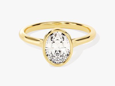 1.50CT Oval Diamond Bezel Setting Solitaire Moissanite Engagement Ring