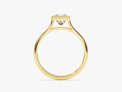 1.0CT Princess Diamond Bezel Setting Solitaire Moissanite Engagement Ring