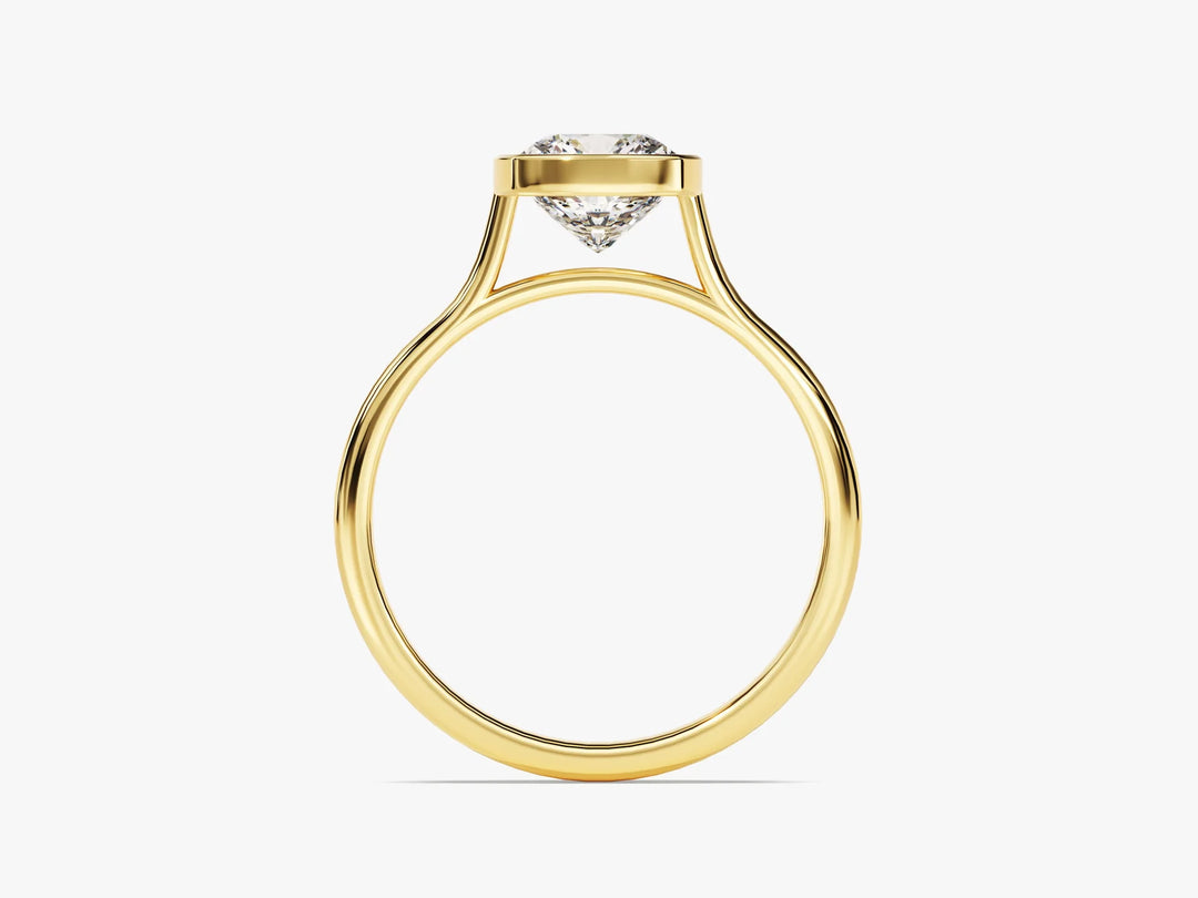 1.50CT Cushion Cut Bezel Setting Solitaire Moissanite Engagement Ring