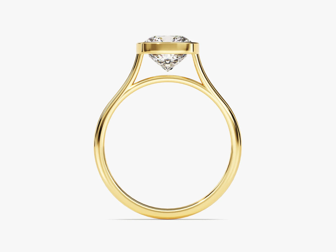 2.0CT Cushion Cut Bezel Setting Solitaire Moissanite Engagement Ring