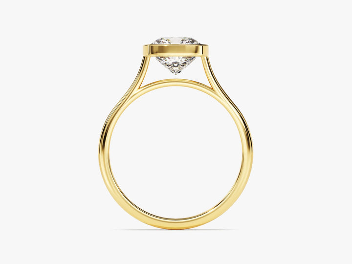 2.0CT Cushion Cut Bezel Setting Solitaire Moissanite Engagement Ring