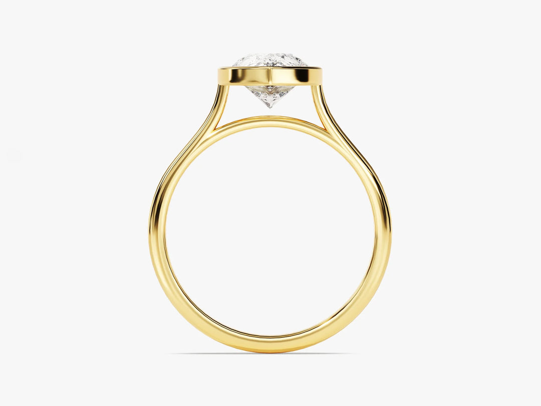2.0CT Pear Cut Bezel Setting Solitaire Moissanite Engagement Ring