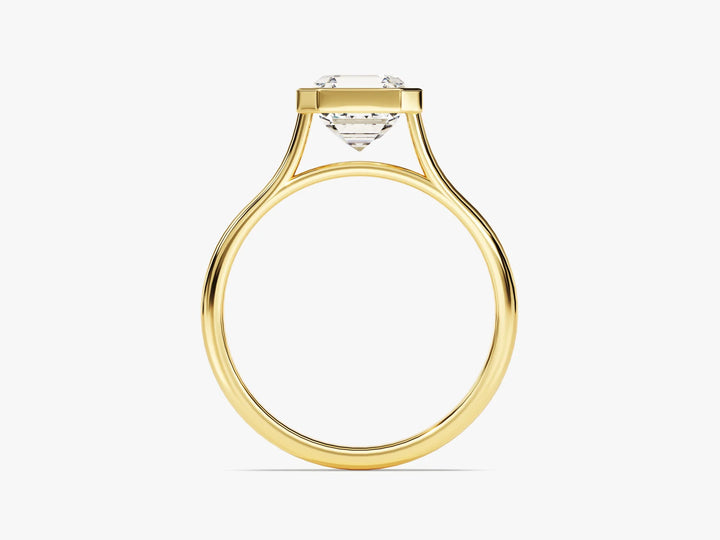 1.50CT Asscher Cut Bezel Setting Solitaire Moissanite Engagement Ring