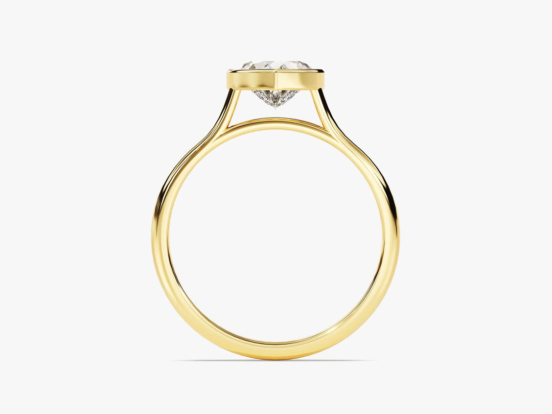 1.0CT Heart Diamond Bezel Setting Solitaire Moissanite Engagement Ring