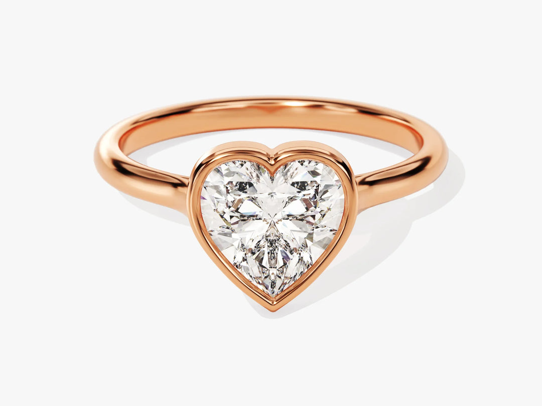 1.50CT Heart Cut Bezel Setting Solitaire Moissanite Engagement Ring