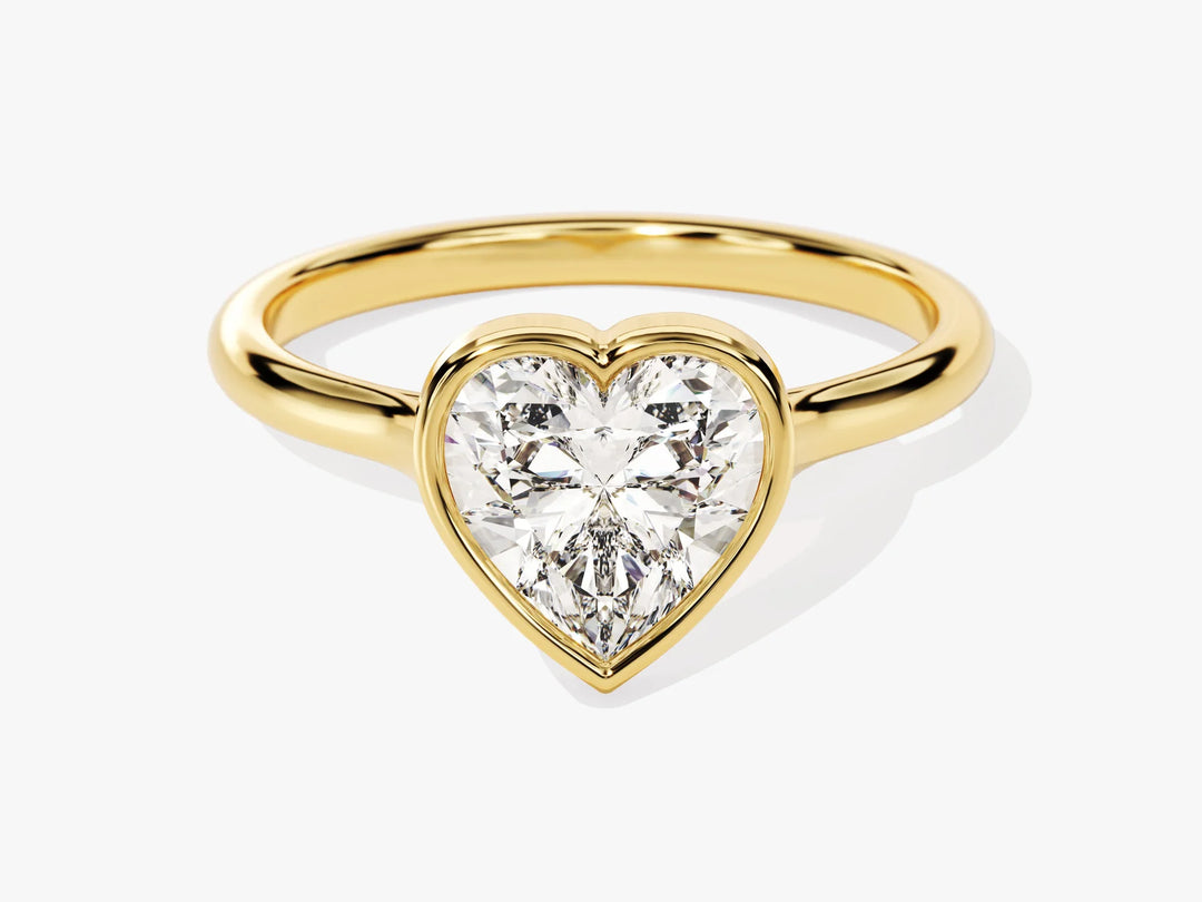 1.50CT Heart Cut Bezel Setting Solitaire Moissanite Engagement Ring