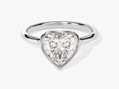 2.0CT Heart Cut Bezel Setting Solitaire Moissanite Engagement Ring
