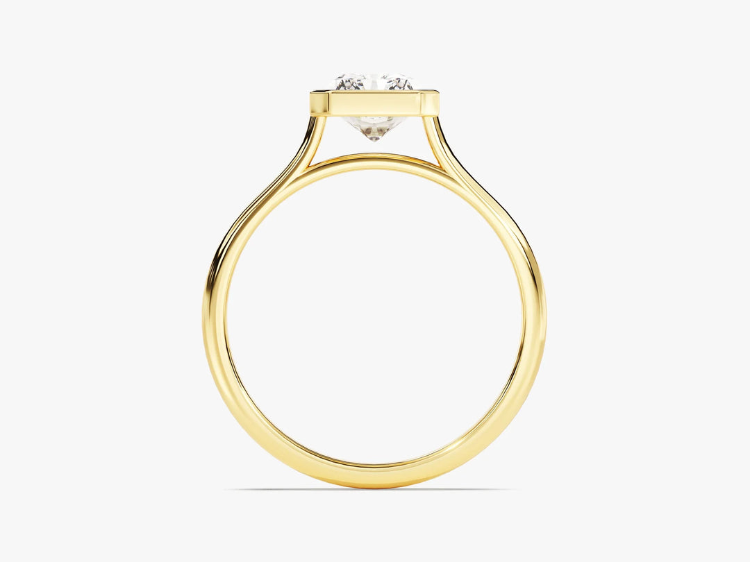 1.50CT Radiant Cut Bezel Setting Solitaire Moissanite Engagement Ring