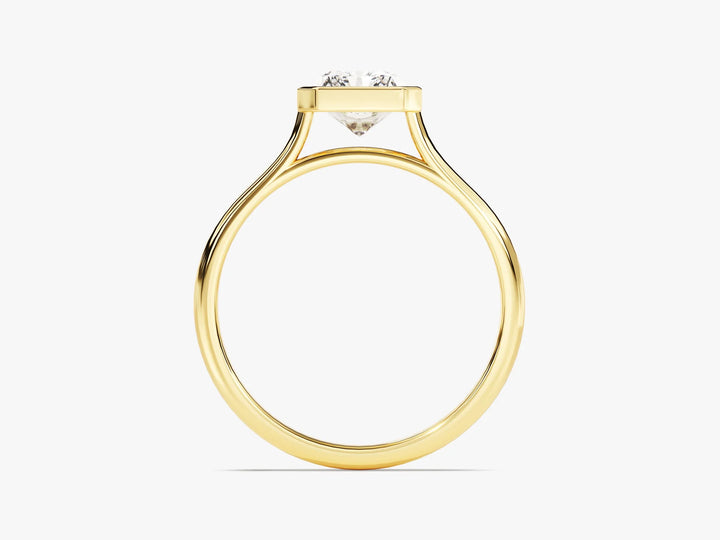 1.50CT Radiant Cut Bezel Setting Solitaire Moissanite Engagement Ring