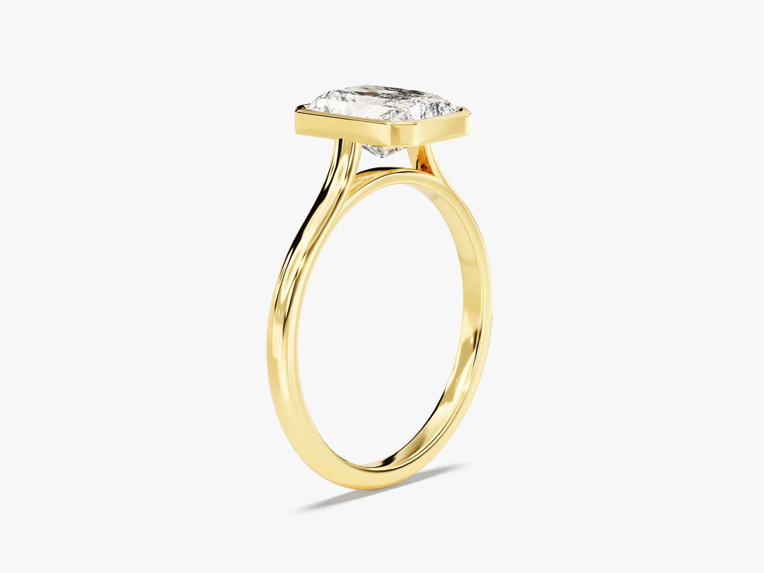 1.50CT Radiant Cut Bezel Setting Solitaire Moissanite Engagement Ring