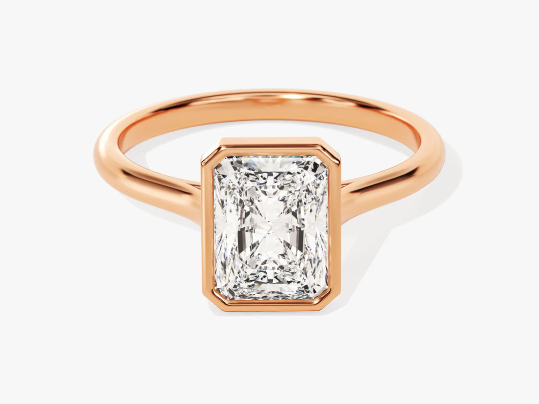 1.50CT Radiant Cut Bezel Setting Solitaire Moissanite Engagement Ring