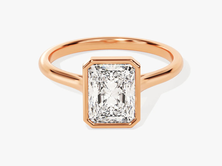 1.50CT Radiant Cut Bezel Setting Solitaire Moissanite Engagement Ring
