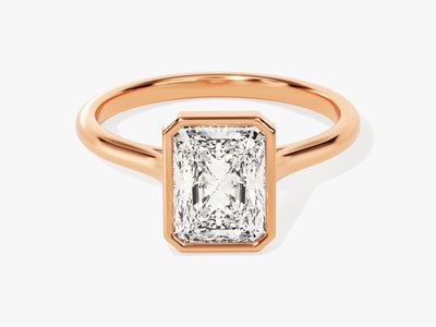 1.50CT Radiant Cut Bezel Setting Solitaire Moissanite Engagement Ring