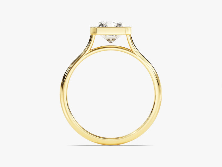 2.0CT Radiant Cut Bezel Setting Solitaire Moissanite Engagement Ring