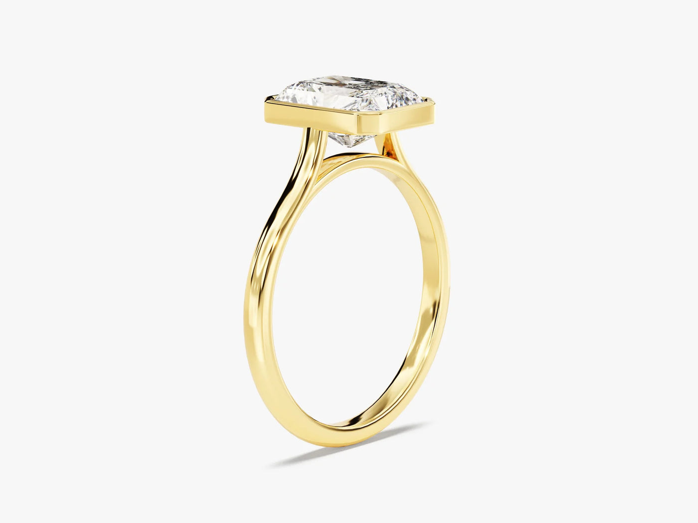 2.0CT Radiant Cut Bezel Setting Solitaire Moissanite Engagement Ring