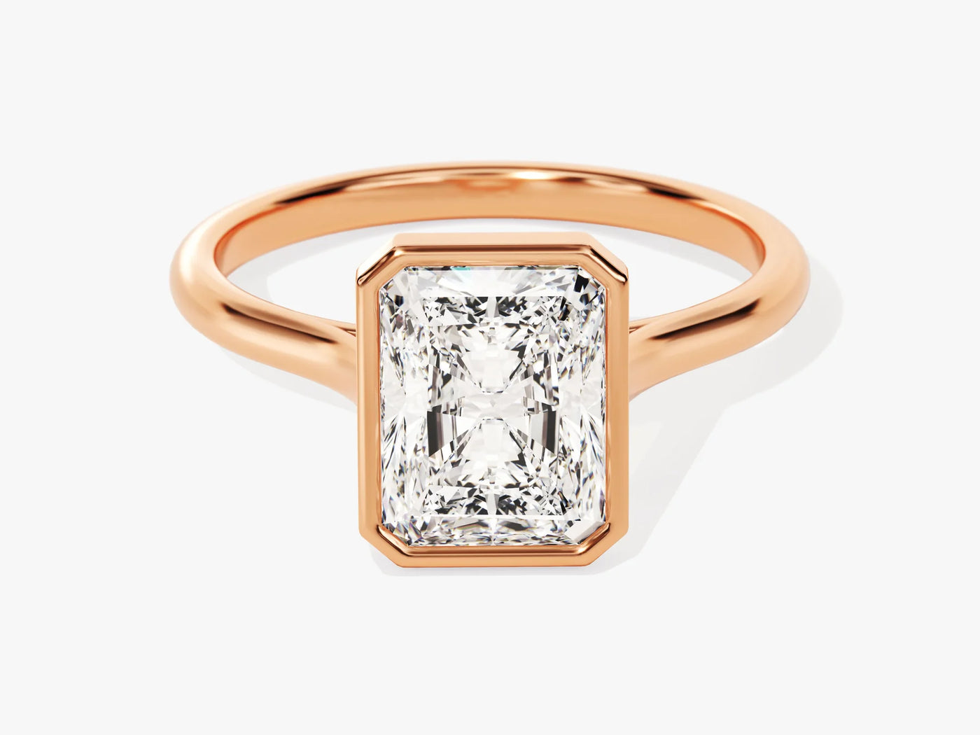 2.0CT Radiant Cut Bezel Setting Solitaire Moissanite Engagement Ring