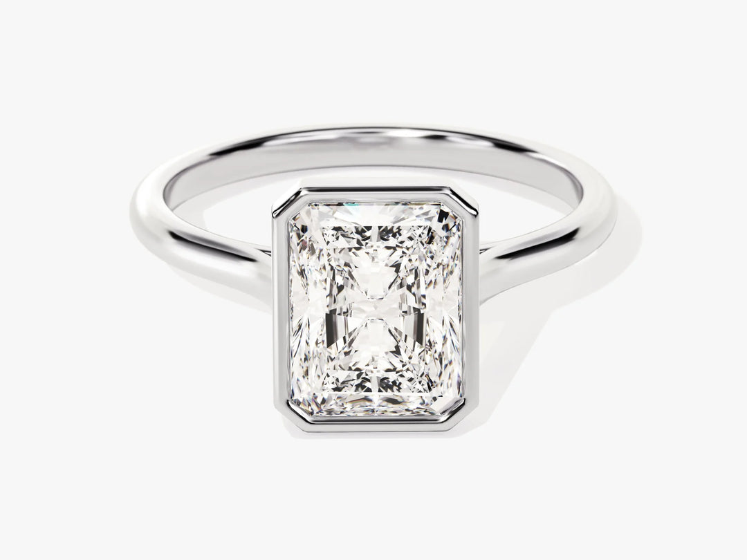 2.0CT Radiant Cut Bezel Setting Solitaire Moissanite Engagement Ring