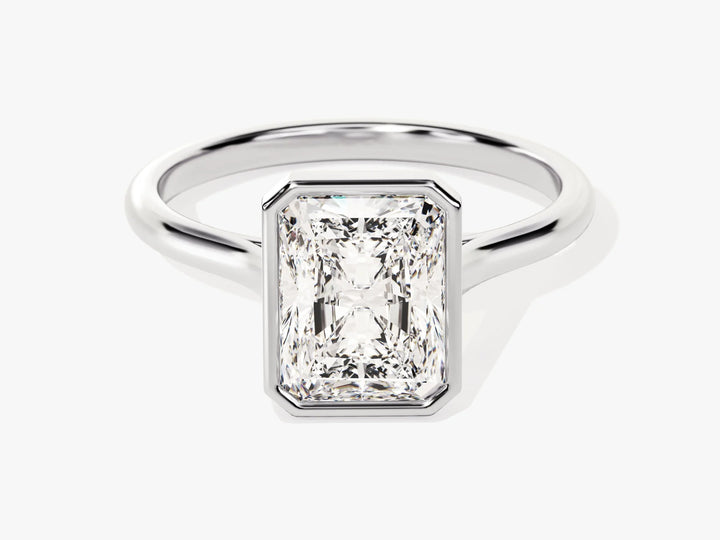 2.0CT Radiant Cut Bezel Setting Solitaire Moissanite Engagement Ring