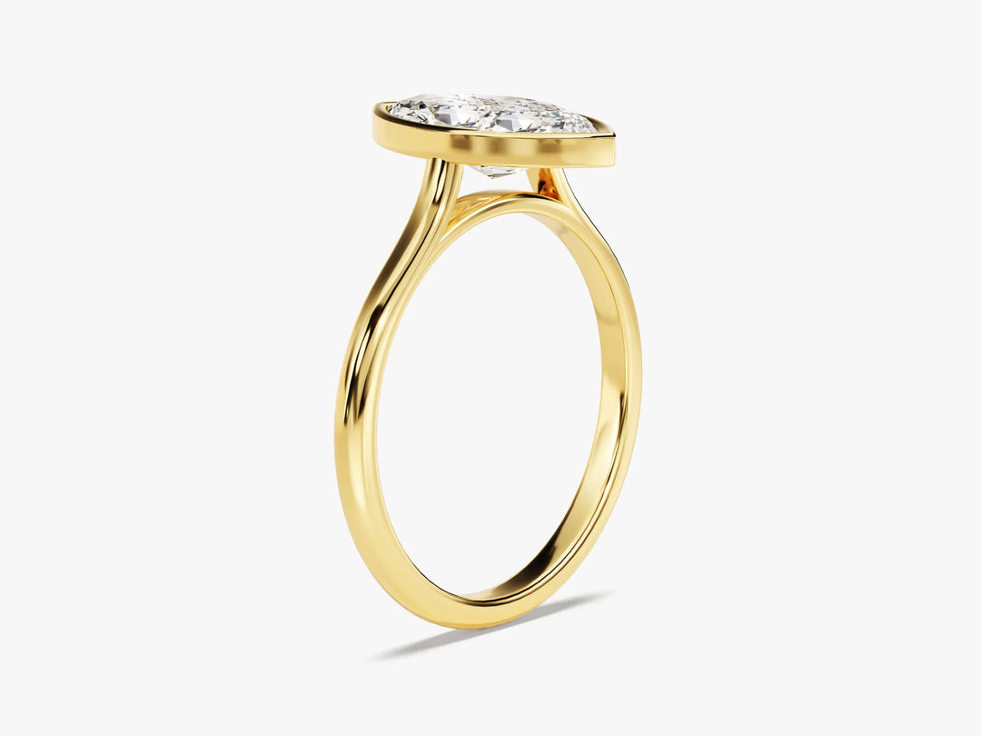 1.50CT Marquise Cut Bezel Setting Solitaire Moissanite Engagement Ring