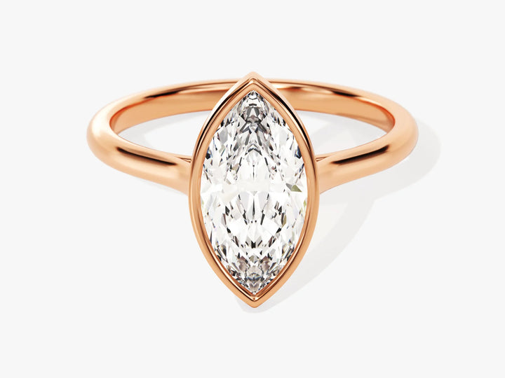 1.50CT Marquise Cut Bezel Setting Solitaire Moissanite Engagement Ring