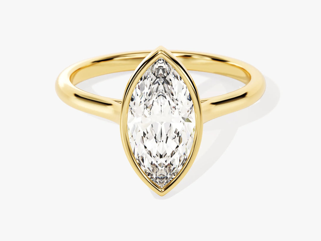 1.50CT Marquise Cut Bezel Setting Solitaire Moissanite Engagement Ring