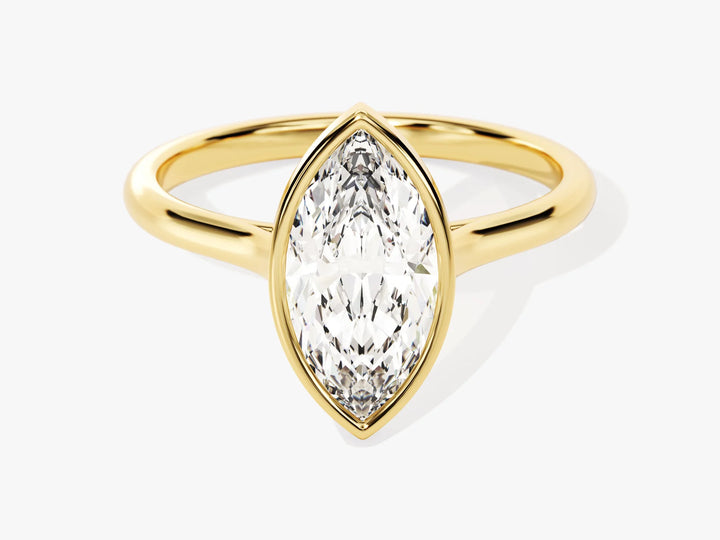 1.50CT Marquise Cut Bezel Setting Solitaire Moissanite Engagement Ring