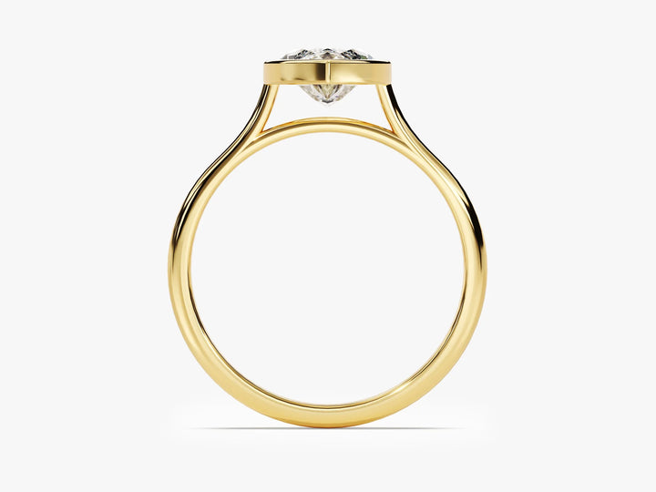 2.0CT Marquise Cut Bezel Setting Solitaire Moissanite Engagement Ring