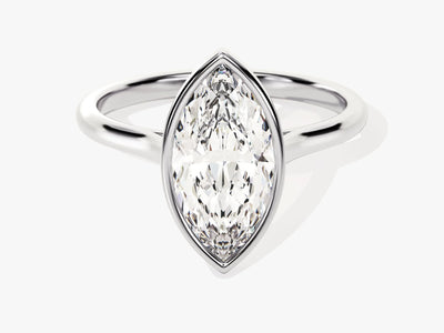 2.0CT Marquise Cut Bezel Setting Solitaire Moissanite Engagement Ring