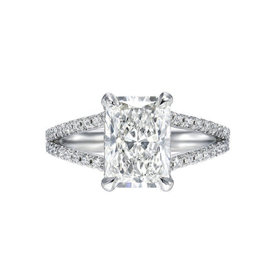 2.0 - 4.0 CT Radiant Split Shank Lab Grown Diamond Engagement Ring