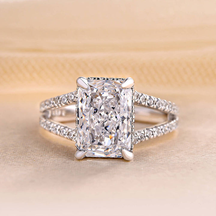 2.0 - 4.0 CT Radiant Split Shank Lab Grown Diamond Engagement Ring