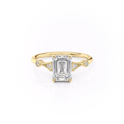 1-91-ct-emerald-cut-solitaire-milgrain-pave-set-moissanite-engagement-ring