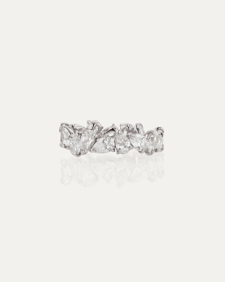 3.0 TCW Pear  Lab Grown Diamond Cluster Wedding Band