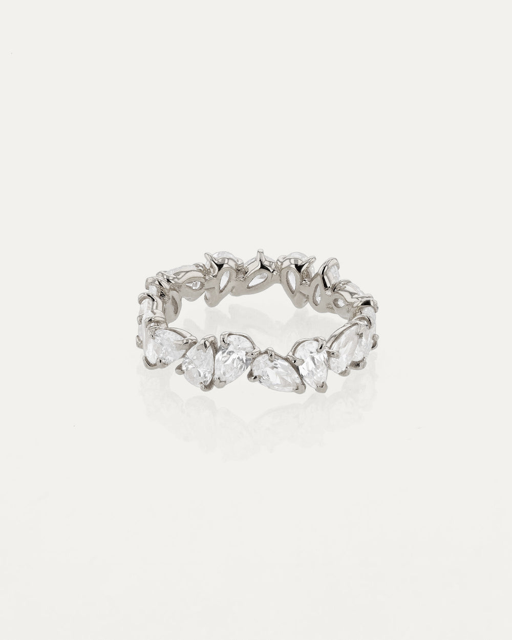 3.0 TCW Pear  Lab Grown Diamond Cluster Wedding Band