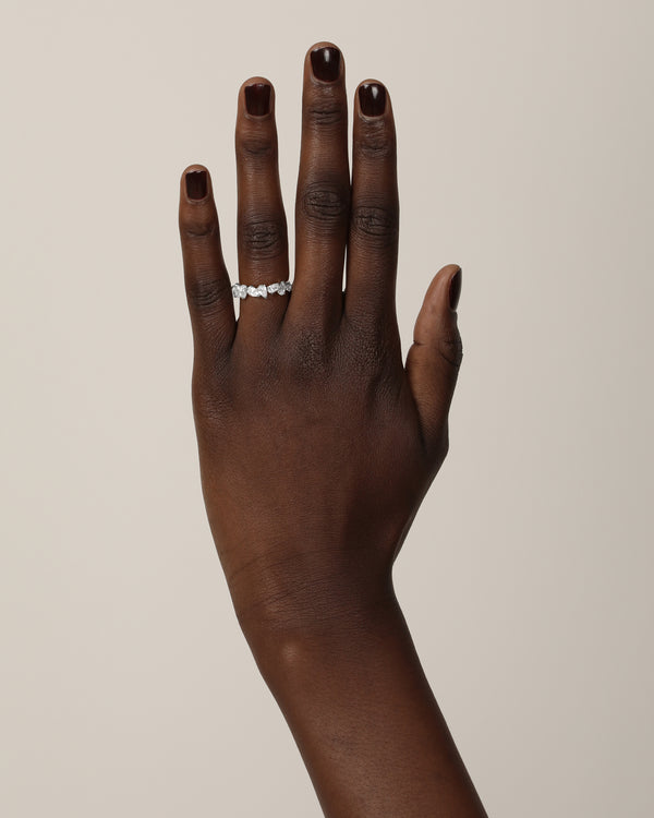 3.0 TCW Pear  Lab Grown Diamond Cluster Wedding Band