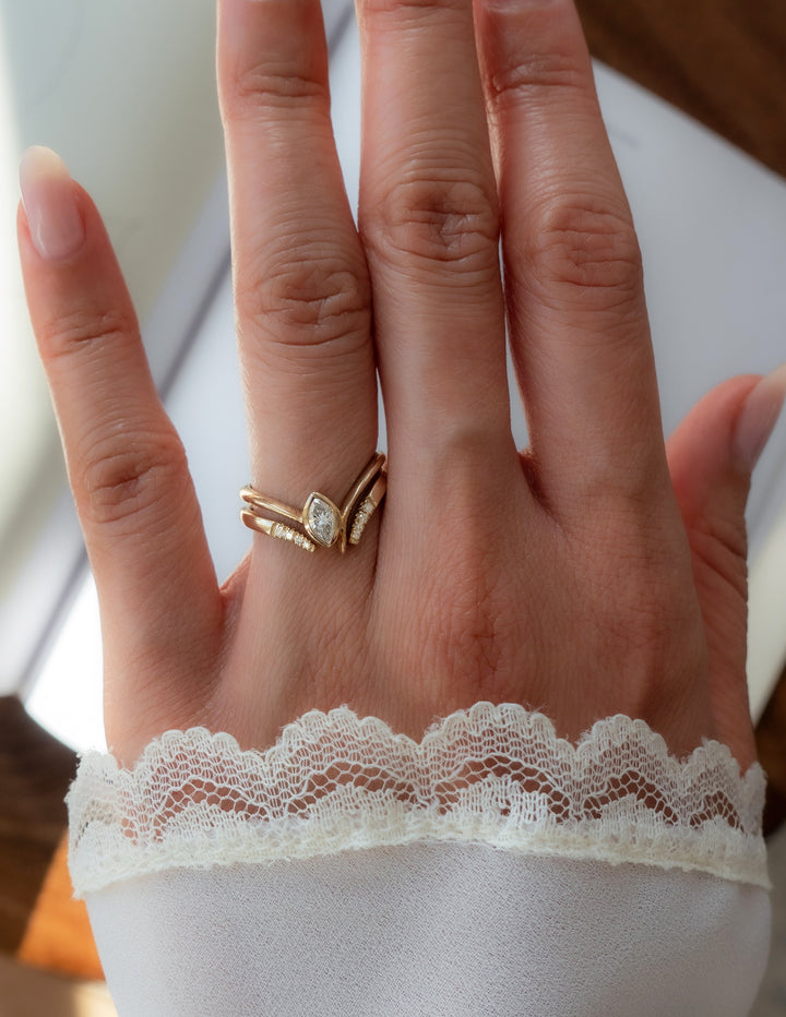 0.20 TCW Round Lab Grown Diamond Open Pave Wedding Band