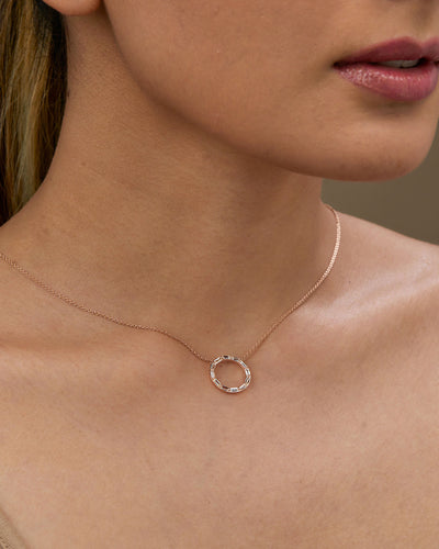 Baguette Cut Diamond Moissanite Circle Necklace (Medium)