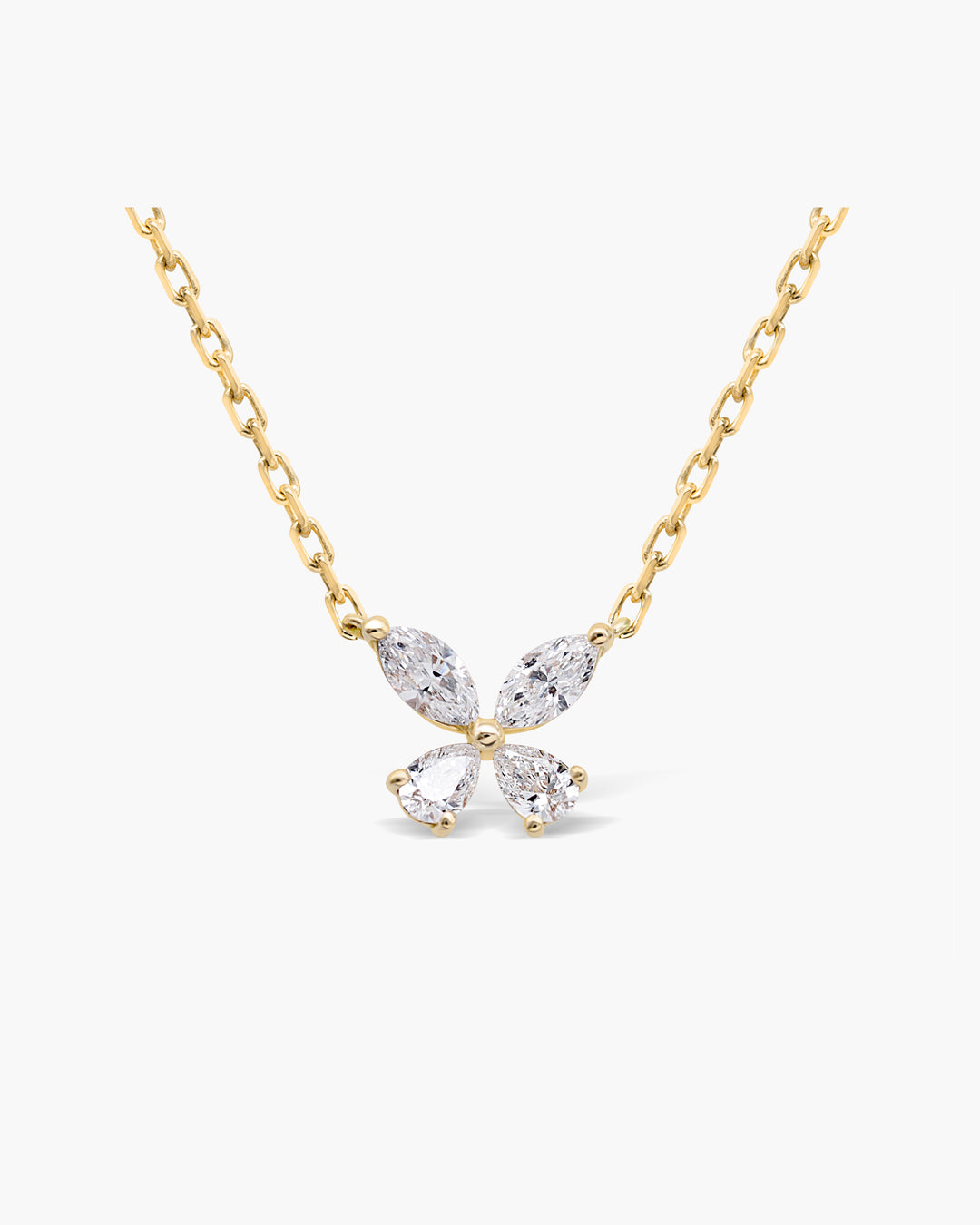 Marquise Cut Diamond Moissanite Butterfly Necklace For Women