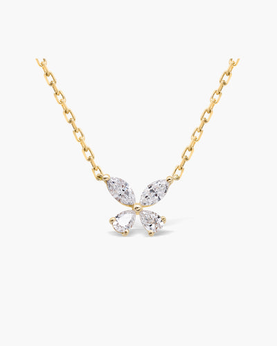 Round Cut Moissanite Interlocked Gold & Diamond Paperclip Link Necklace