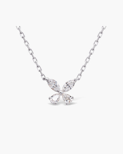 Round Cut Moissanite Interlocked Gold & Diamond Paperclip Link Necklace