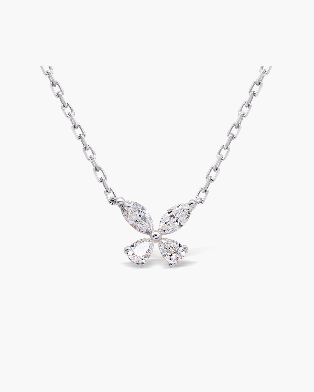 Marquise Cut Diamond Moissanite Butterfly Necklace For Women
