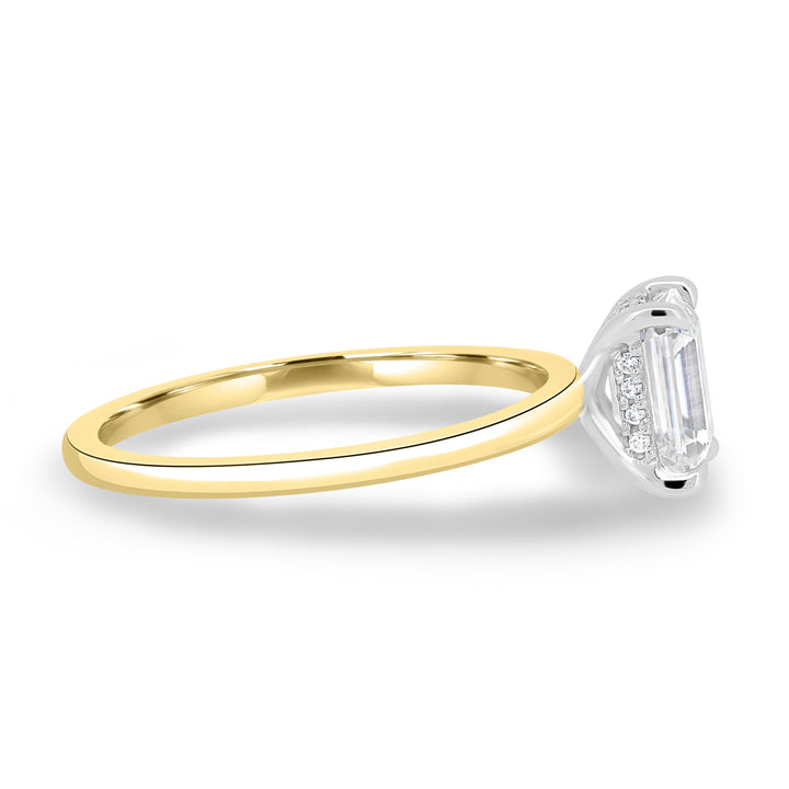 1.86-3.50 CT Emerald Hidden Halo Lab Grown Diamond Engagement Ring