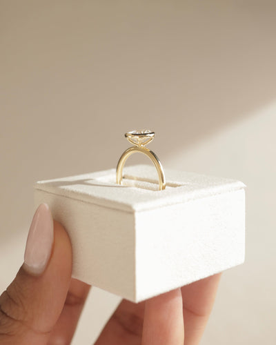 1.50 CT Oval Cut Bezel Solitaire Moissanite Engagement Ring