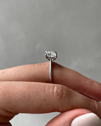 1.50-3.50 CT Princess Hidden Halo Lab Grown Diamond Engagement Ring