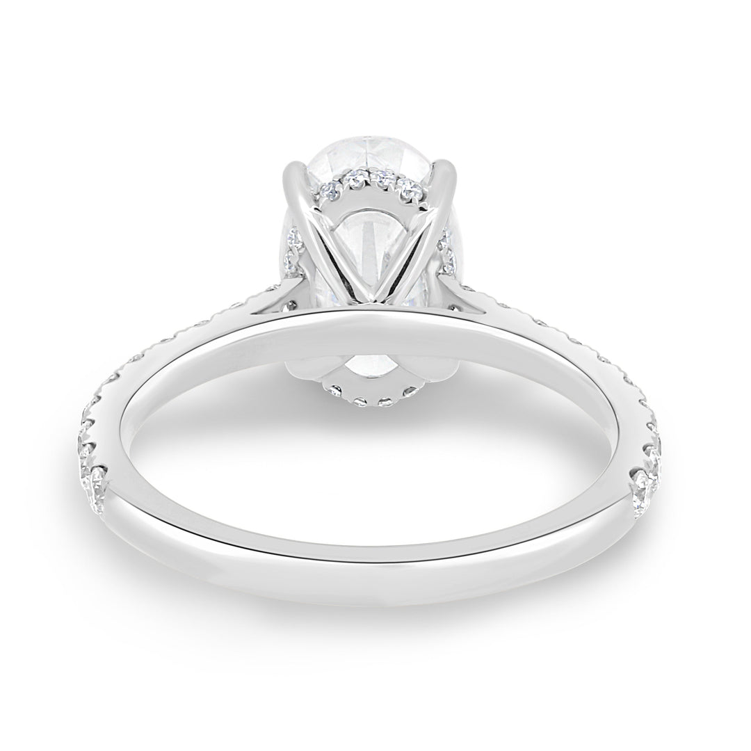 1.50 -3.50  CT Oval Hidden Halo Lab Grown Diamond Engagement Ring