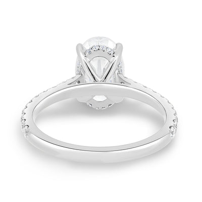 1.50 -3.50  CT Oval Hidden Halo Lab Grown Diamond Engagement Ring
